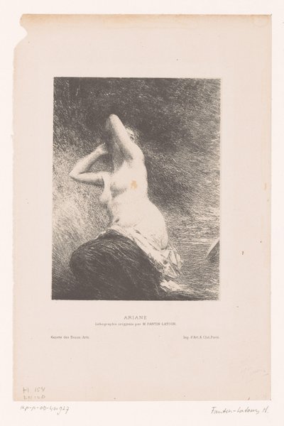 Ariadne jäi Naxoksen saarelle Ariane (otsikko esineessä) tekijältä Ignace Henri Jean Fantin Latour