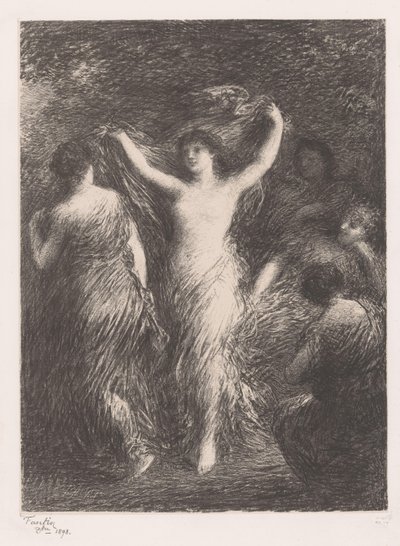 Tanssii ja katselee naisia tansseja tekijältä Ignace Henri Jean Fantin Latour