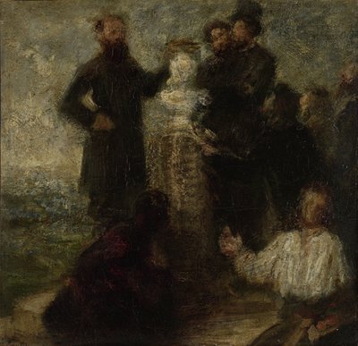 Piirros Delacroixin kunnianosoituksesta tekijältä Ignace Henri Jean Fantin Latour