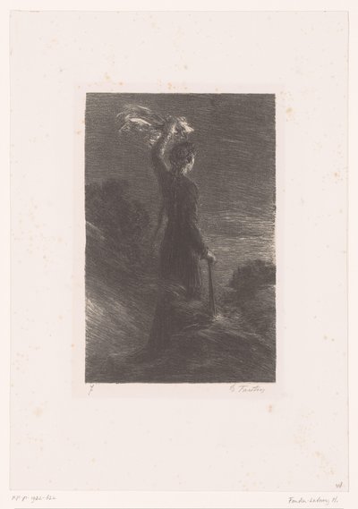 Isolde antaa Tristanille sovitun signaalin Tristan ja Iseult. Laki II. Signal dans la nuit Richard Wagnerin elämä ja teokset (sarjan nimi) tekijältä Ignace Henri Jean Fantin Latour