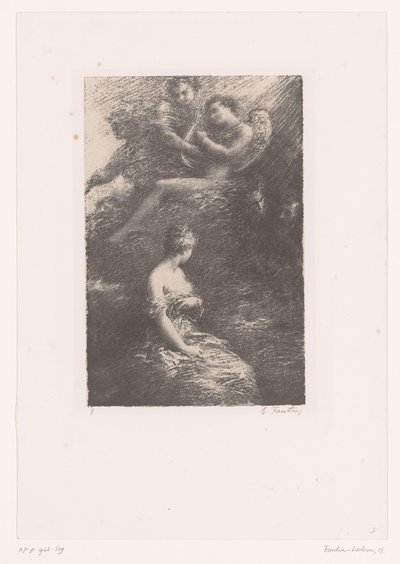 Marguerite ilmestyy Faustille ja Mephistolle taivaasta La Damnation de Faust. Margueriten ilmestys Hector Berliozin elämä ja teokset (sarjan nimi) tekijältä Ignace Henri Jean Fantin Latour