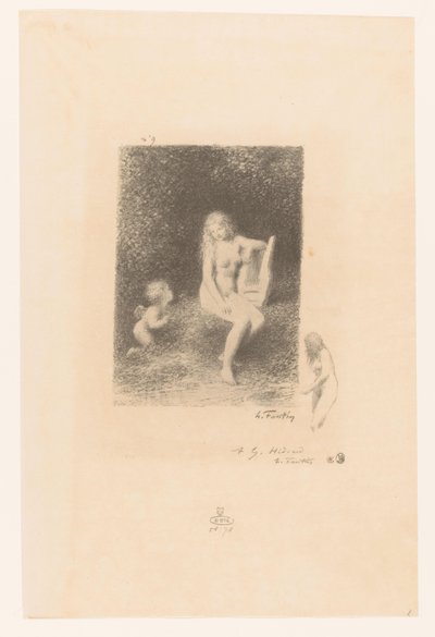 Muze van de muziek tapasi Amorin Tätä lauloivat seuraavat Naiadit XXI Gedichten van André Chénier (sarjan nimi) Kuvituksia André Chénierin runoihin (sarjan nimi) tekijältä Ignace Henri Jean Fantin Latour