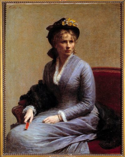 Charlotte Dubourgin (1850-1921) muotokuva Hän on taiteilijan vaimon sisar. Henri Fantin Latourin maalaus (Fantin-Latour tekijältä Ignace Henri Jean Fantin Latour