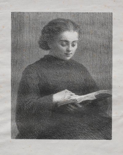 Lukeminen: Taiteilijan sisaren muotokuva tekijältä Ignace Henri Jean Fantin Latour