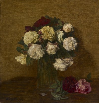 Ruusuja maljakossa, 1878 tekijältä Ignace Henri Jean Fantin Latour
