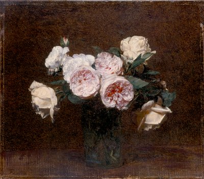 Asetelma: vaaleanpunaiset, valkoiset ja keltaiset ruusut, 1894 tekijältä Ignace Henri Jean Fantin-Latour