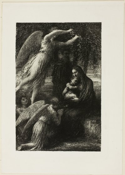 Kristuksen lapsuus: Pyhän perheen lepo tekijältä Ignace Henri Jean Fantin Latour