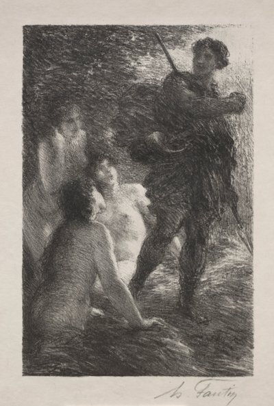 Jumalien hämärä, näytös III: Sigfried ja Reinin neitsyt tekijältä Ignace Henri Jean Fantin Latour