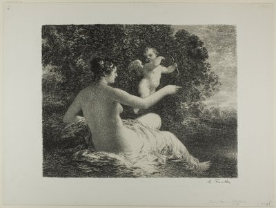 Venus ja Cupid, iso lautanen tekijältä Ignace Henri Jean Fantin Latour