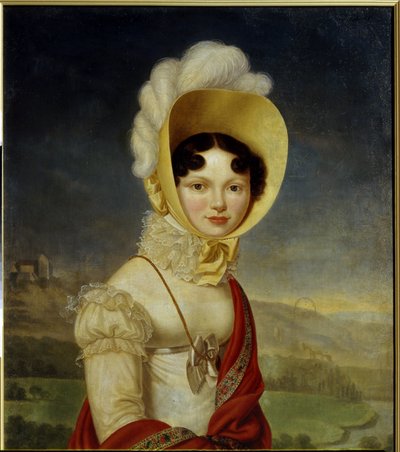 Venäjän suurherttuatar Katariina Pavlovna (1788-1819). Henri Francois Riesenerin (1767-1828) maalaus öljy kankaalle. ranskalaista taidetta tekijältä Henri Francois Riesener