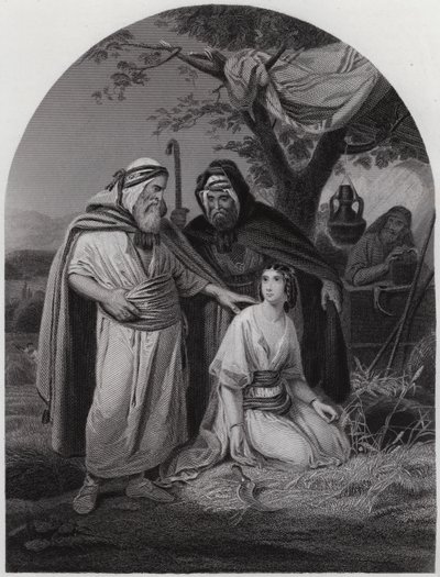 Boas ja Ruth (kaiverrus) tekijältä Henri Frederic (after) Schopin