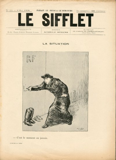 The Whistle, numero 14, mustavalkoinen satiirinen tekijältä Henri Gabriel Ibels