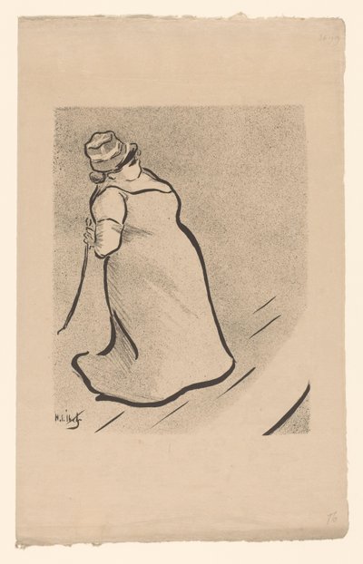 Muotokuva laulaja Jeanne Blochista Jeanne Bloch Kahvilakonsertin artistit (sarjan nimi) Le Café Concert (sarjan nimi) tekijältä Henri Gabriel Ibels