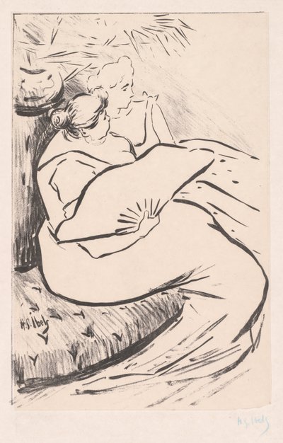 Istuva nainen, n. 1895-1900. tekijältä Henri Gabriel Ibels