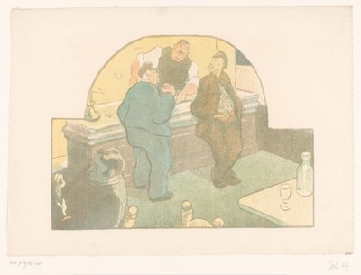Neljä miestä bistrossa Le Devoir Théâtre Libren esitykset (sarjan nimi) Les Programs du Théâtre Libre (sarjan nimi) tekijältä Henri Gabriel Ibels