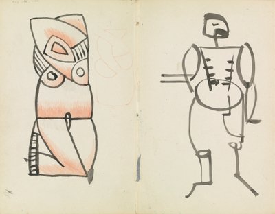 Hiipivä naaras ja seisova uros tekijältä Henri Gaudier-Brzeska