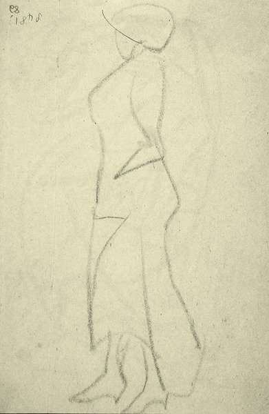 Promenader sivusta (musta liitu paperille) tekijältä Henri Gaudier-Brzeska