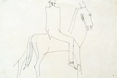 Rider in Rotton Row, 1913 (kynä ja muste paperille) tekijältä Henri Gaudier-Brzeska
