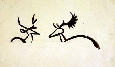 Stags (musta pesu kynällä paperilla) tekijältä Henri Gaudier-Brzeska