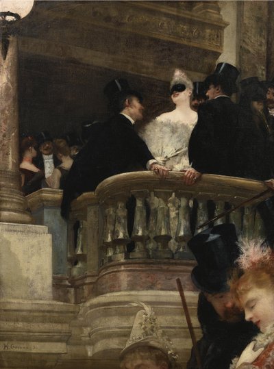 Naamiojuhla oopperassa, 1886 tekijältä Henri Gervex