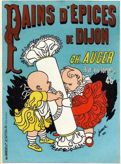 Ruoka ja juomat. Dijonin piparkakut. Gustave Henri Jossot