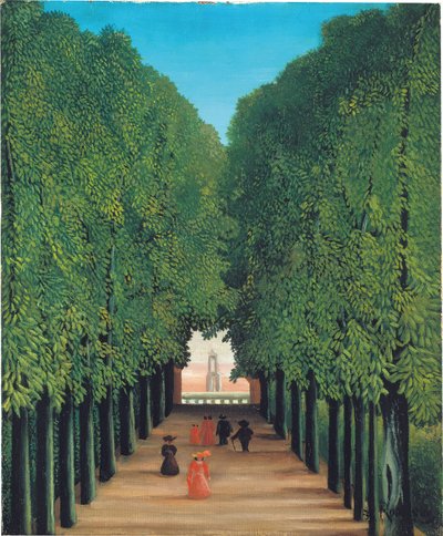 Avenue in the Park Saint Cloudissa, n. 1908 (öljy kankaalle) tekijältä Henri Rousseau