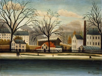 Lähiöissä; Banlieue, n. 1896 tekijältä Henri J.F. Rousseau