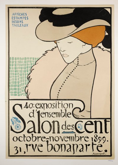 Salon des cents, näyttelyjuliste tekijältä Henri Jacques Edouard Evenepoel