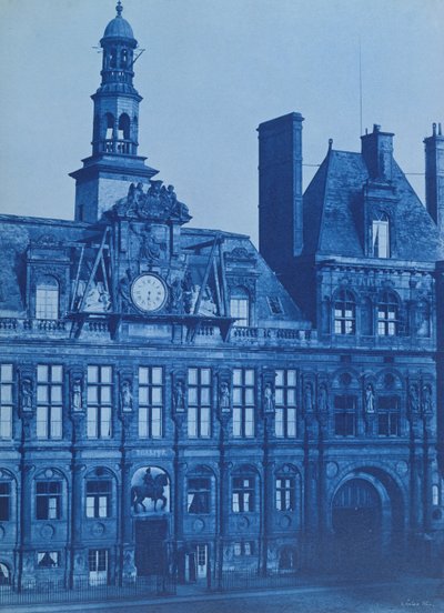 Hotel de Ville Pariisissa, 1853 (syanotypia) tekijältä Henri Jean-Louis Le Secq