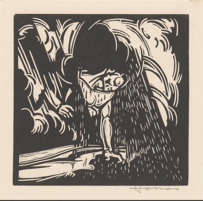 Sateen personointi maiseman yllä tekijältä Henri Jonas (signed by artist)