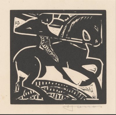 Ratsastaja hevosen selässä tekijältä Henri Jonas (signed by artist)