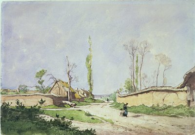 No.1534 A Village Road, Oiseme, 1888 tekijältä Henri Joseph Harpignies