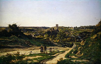 Herissonin linna ja kylä tekijältä Henri Joseph Harpignies