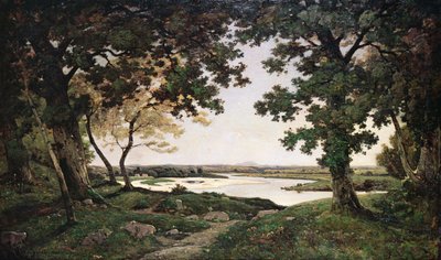 Metsäinen maisema hiekkajoen kanssa, 1882 tekijältä Henri Joseph Harpignies