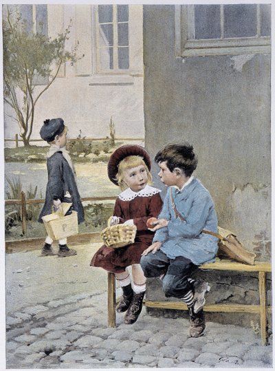Vapaakauppa - Geoffroyn akvarelli elokuvassa "" Le Figaro Illustré"", toukokuu 1901 tekijältä Henri Jules Jean Geoffroy