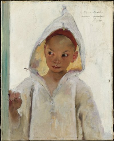Muotokuva nuoresta pojasta, jolla on Burnous tekijältä Henri Jules Jean Geoffroy