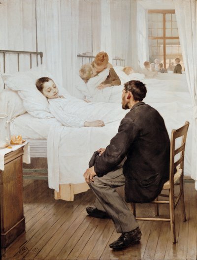 Vierailupäivä sairaalassa, 1889 tekijältä Henri Jules Jean Geoffroy