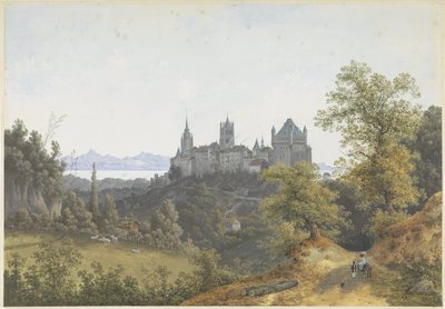 Näkymä Lausannelle, näkymä linnalle ja katedraalille tekijältä Henri Knip