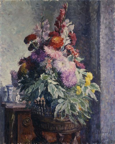 Sisustus kukkakimpulla; Sisustus kukkakimpulla, tekijältä Henri Lebasque