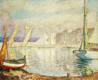 Saint Tropezin satama, 1906 tekijältä Henri Lebasque