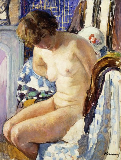 Istuva alaston; Nu Assise, tekijältä Henri Lebasque