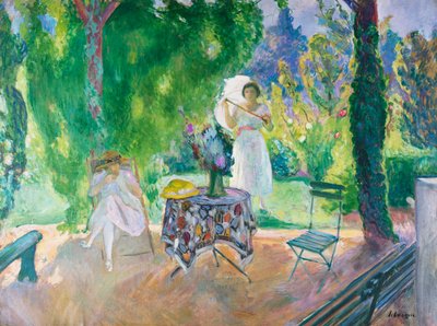 Kaksi naista puutarhassa kesällä, n. 1923 tekijältä Henri Lebasque