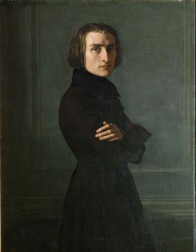 Säveltäjä Franz Lisztin muotokuva 1811-1886, 1839. tekijältä Henri Lehmann