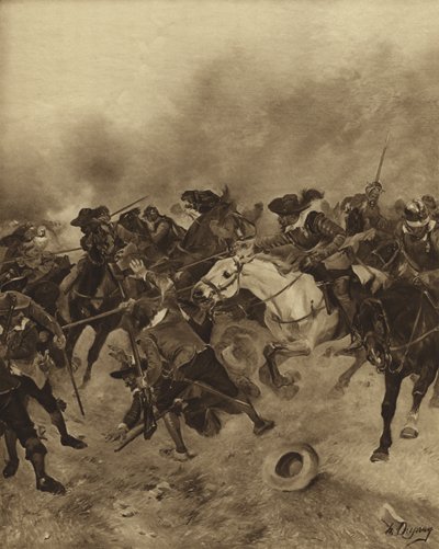 Marston Moorin taistelu, 1644 (syväpaino) tekijältä Henri Louis Dupray