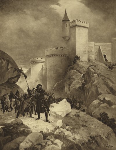 Englannin kuningas Rikhard I Chaluksen piirityksessä, 1199 (syväpaino) tekijältä Henri Louis Dupray