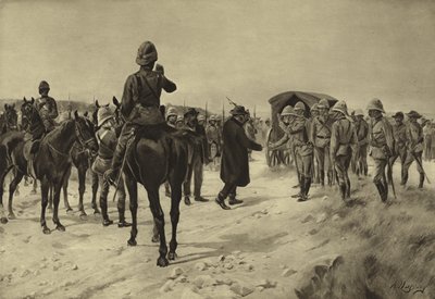 Piet Cronjen antautuminen Paardebergissä, 1900 (kaiverrus) tekijältä Henri Louis Dupray