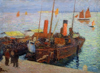Veneitä St. Malon lahdella, noin 1910 tekijältä Henri Martin