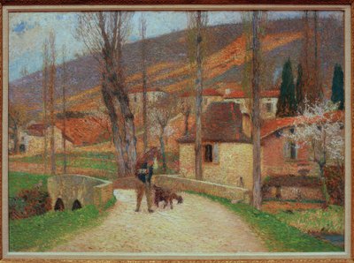 Talonpoika tulossa kylään tekijältä Henri Martin