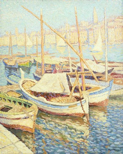 Marseillen satama (öljy kankaalle) tekijältä Henri Martin