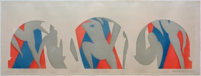 Tanssi, harmaa, sininen, vaaleanpunainen tekijältä Henri Matisse